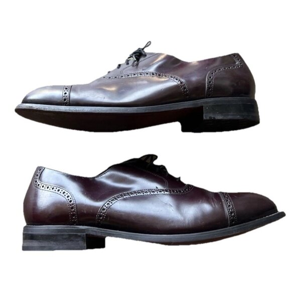 Vintage Bostonian Men's Size 11E Red Burgandy Oxford Lace Up Dress Shoes - Picture 1 of 14